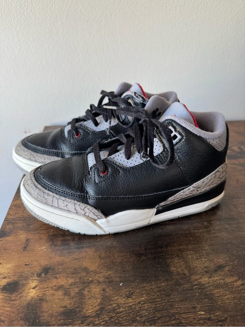 Nike Air Jordan 3 Retro PS Black Cement DM0966-010 Kids Size 2Y Sneakers